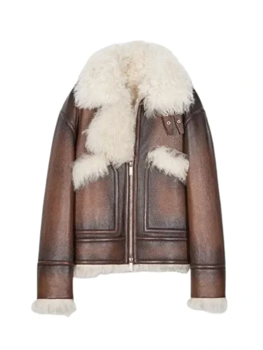 Mens Brown Shearling Jacket