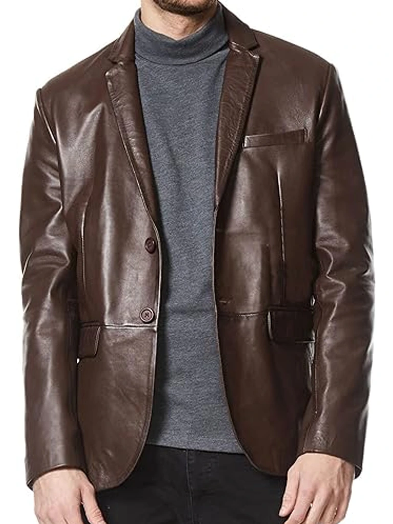 Mens Genuine Leather Blazer
