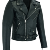 Mens Marlon Brando Black Leather Biker Jacket