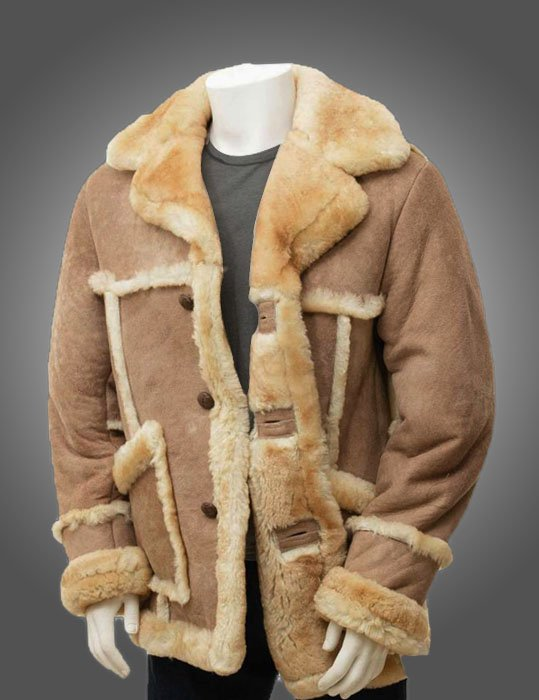 Mens Sheepskin Fur Leather Coat