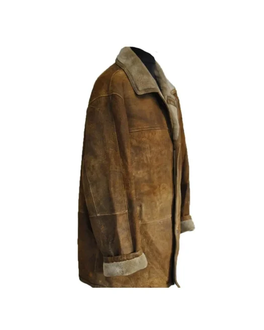 Mens Vintage Brown Shearling Coat