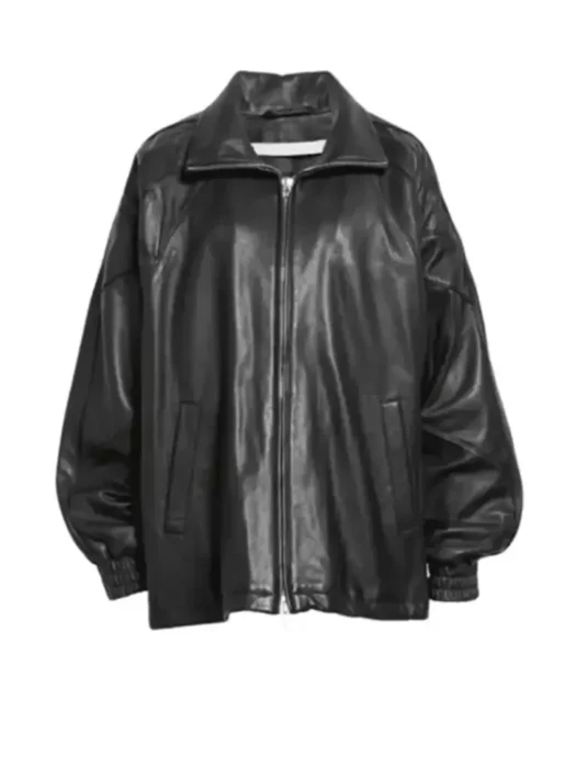 Oversized Leather Bomber Jacket