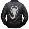 Ryan Gosling Scorpion Drive Black Jacket with White Logo