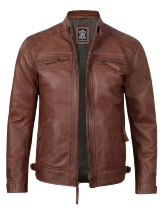 Vintage cafe racer leather jacket