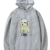 Women Clairo Dog Grey Hoodie