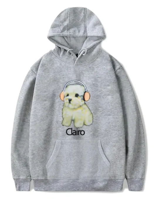 Women Clairo Dog Grey Hoodie