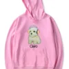 Women Clairo Dog Pink Hoodie