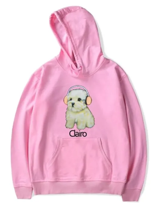 Women Clairo Dog Pink Hoodie