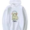 Women Clairo Dog White Hoodie