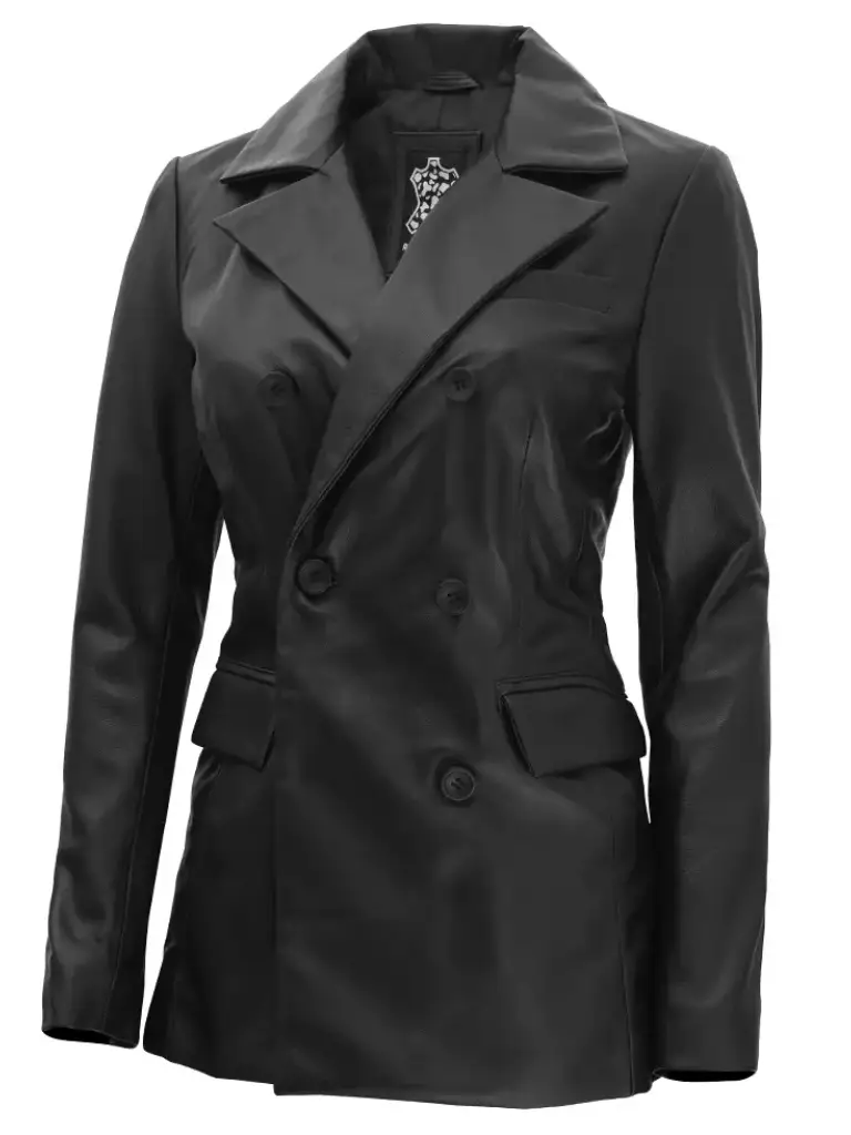 Womens Leather Coat Black