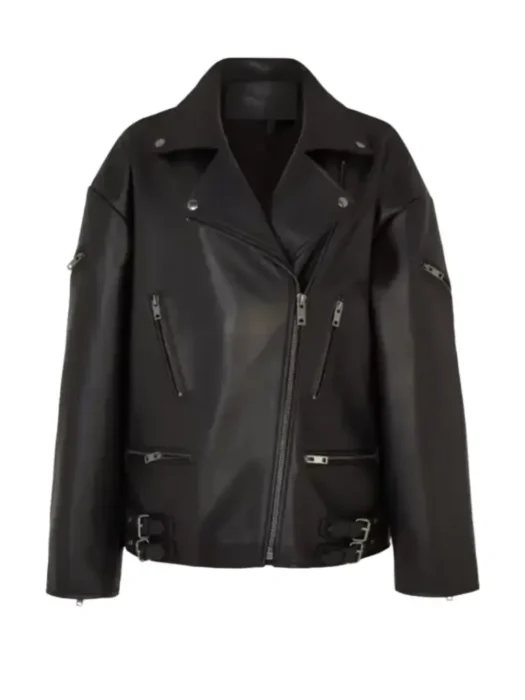 Womens Oversized Leather Biker Jacket