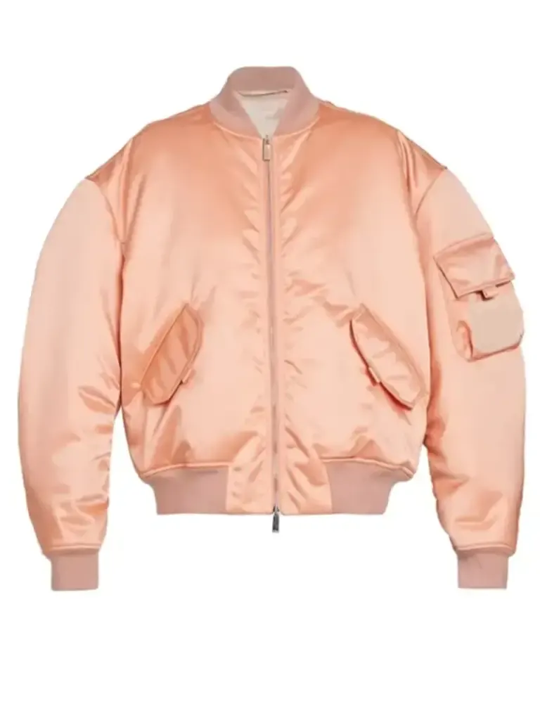 Womens Satin Oversize Bomber Jacket