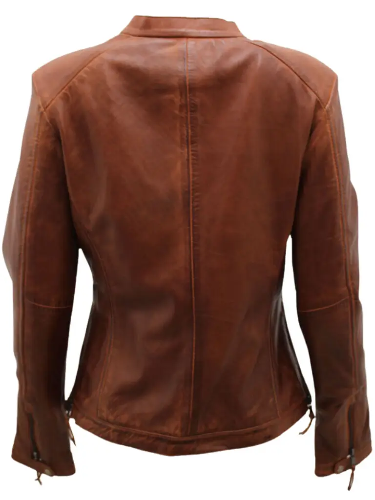 brown cafe racer leather jacket