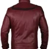 dark red black leather jacket