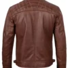 men brown leather jacket