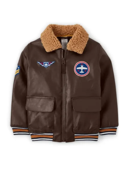 men brown aviator jacket