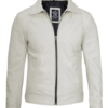 mens classic leather jacket off white