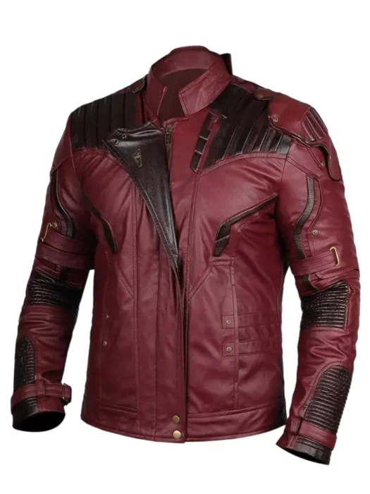 mens dark red black leather jacket