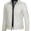 mens off white classic leather jacket