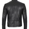 mens quilted Black leather jacket