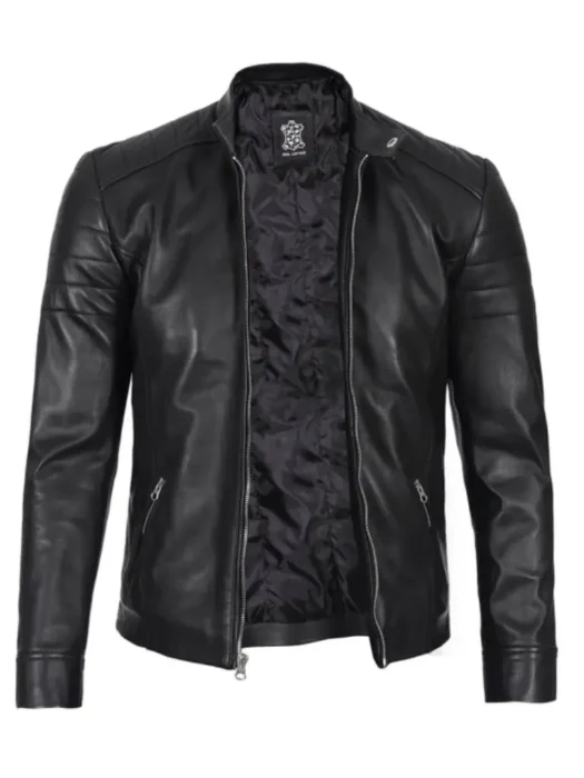 mens quilted leather jacket