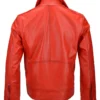 mens vegetable tanned leather biker jacket red phoenix