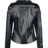 women black leather jacket