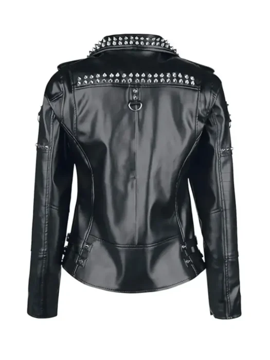 women black leather jacket