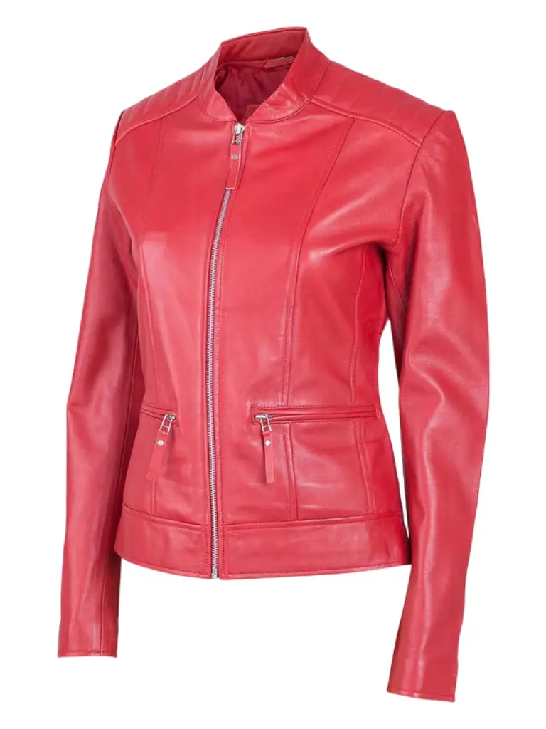 women lightweight sheep red jacket