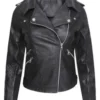 womens black cafe racer jacket