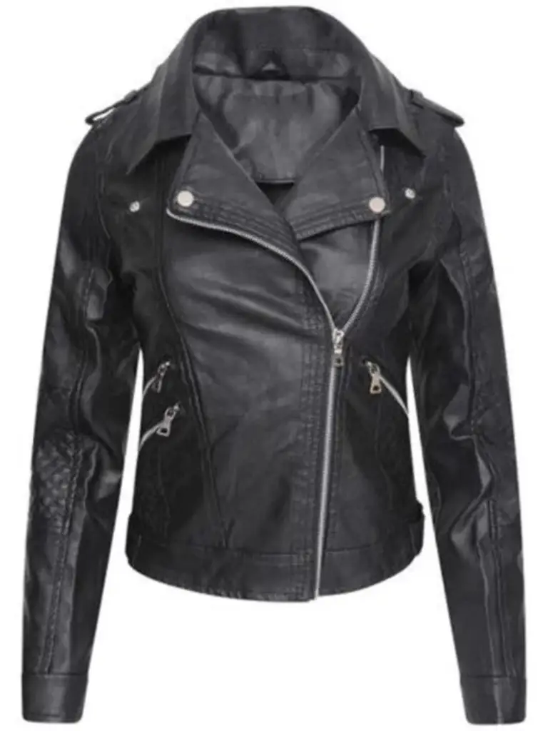 womens black cafe racer jacket