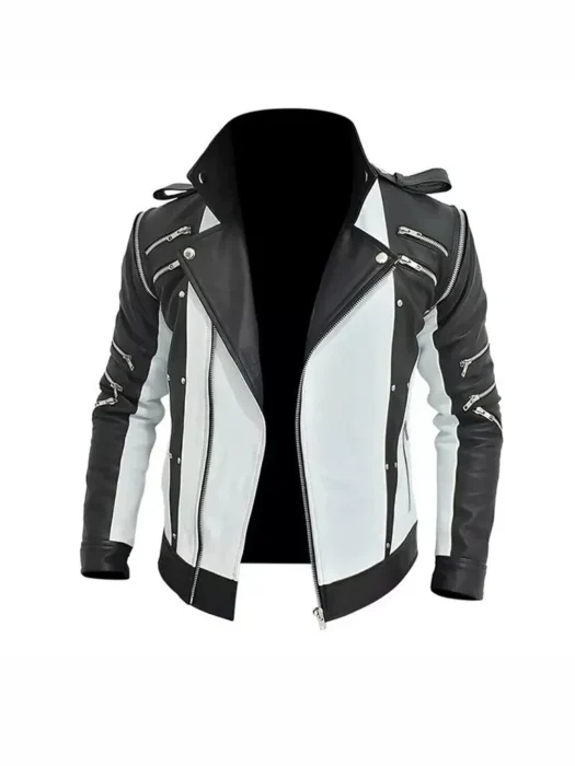 MJ MICHAEL JACKSON THRILLER BLACK & WHITE PESPI LEATHER JACKET