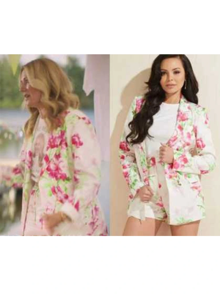 THE LAKE SEASON 1 EPISODE 8 JAYNE’S WHITE & PINK FLORAL PRINT BLAZER