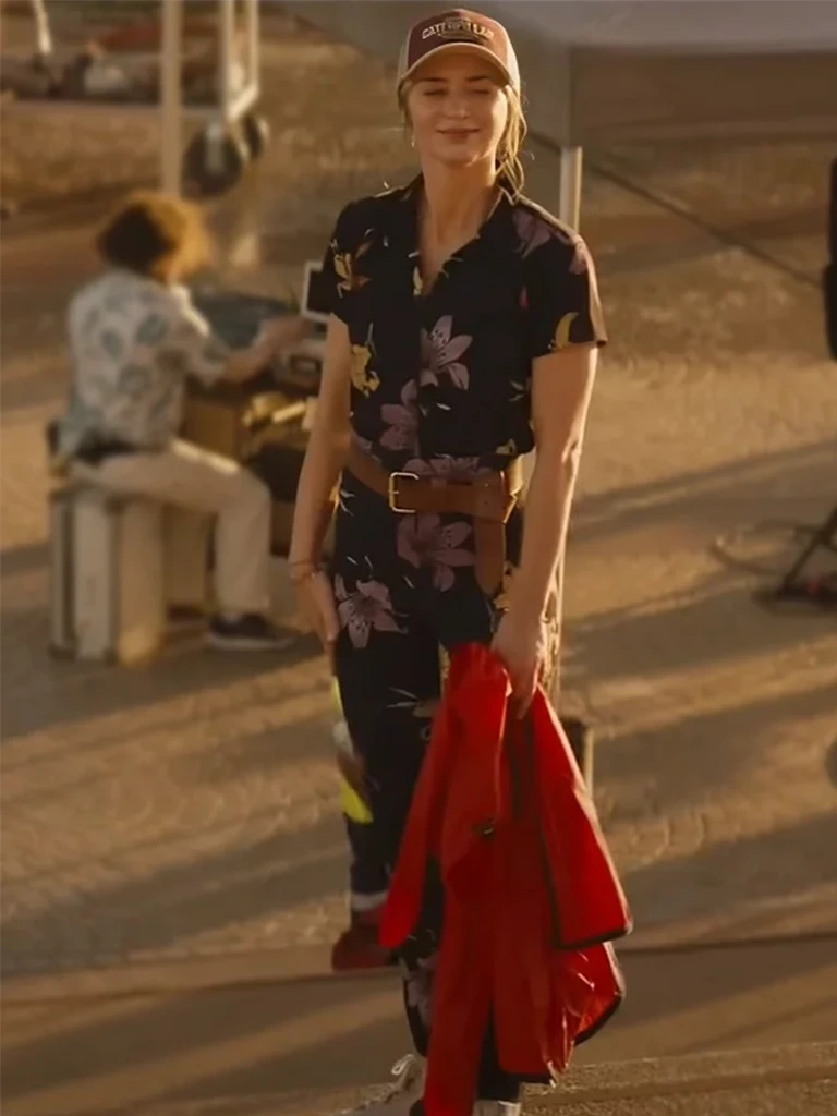 The Fall Guy Emily Blunt Black Floral Jumpsuit