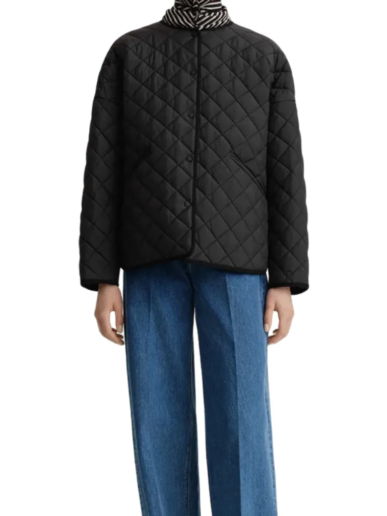 Women’s Oversized Quilted Black Jacket