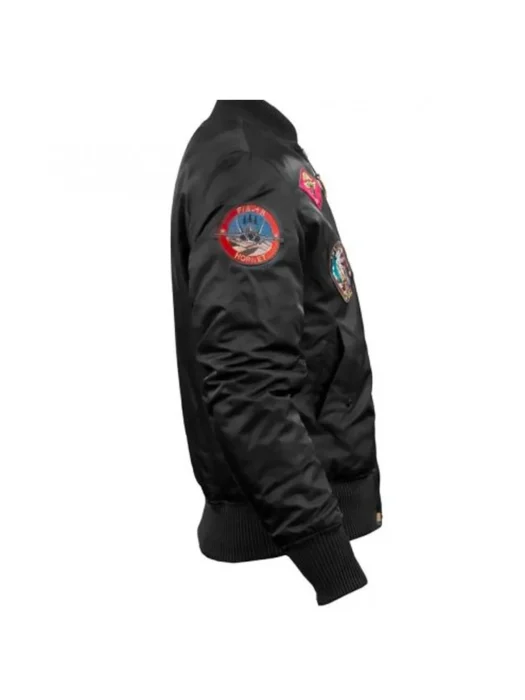 Top Gun MA-1 Black Jacket With Patches