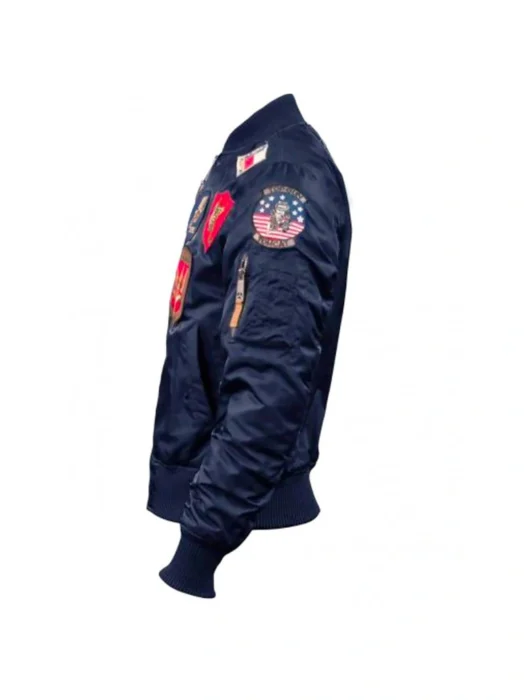 Top Gun MA-1 Flight Blue Jacket With Patches