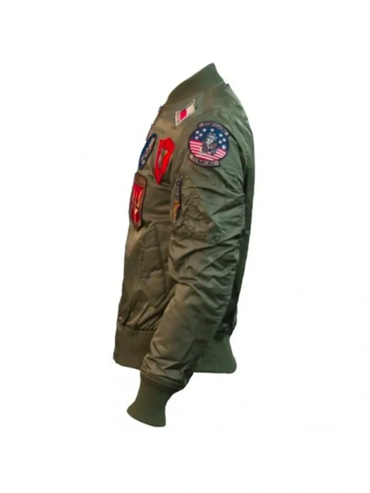 Top Gun MA-1 Flight Green Jacket With Patches