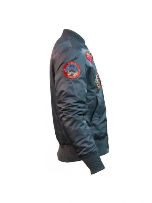 Top Gun MA-1 Gray Jacket With Patches