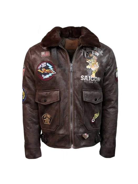 Top Gun Victory Vintage Brown Leather Jacket