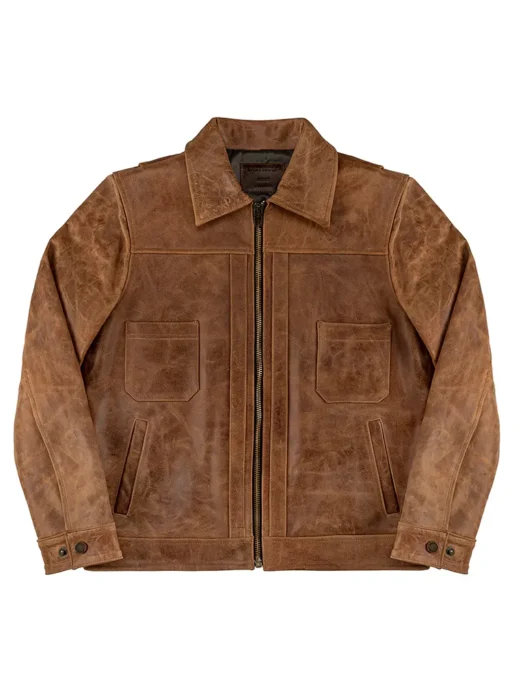 YELLOWSTONE WORK LEATHER JACKET - TAN COLOR