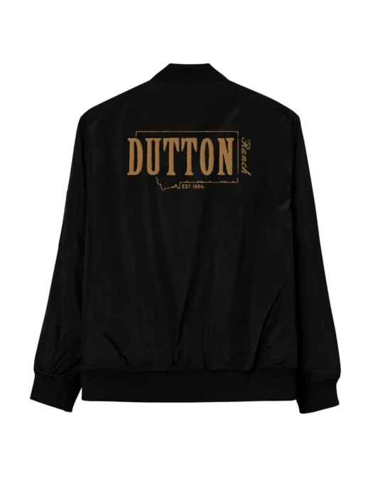 Yellowstone Dutton Ranch Black Bomber Jacket