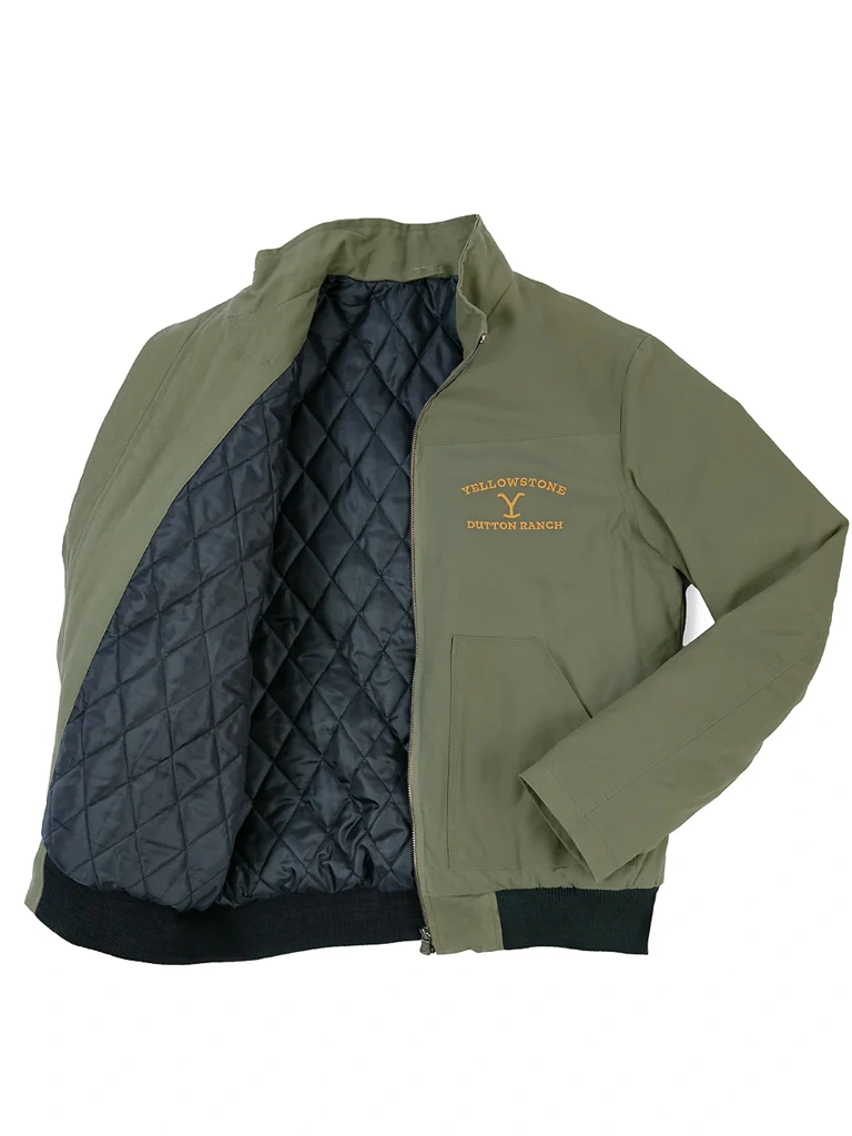 Yellowstone Dutton Ranch Olive Bomber Jacket