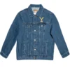 Yellowstone Dutton Ranch Y Logo Embroidered Denim Jacket