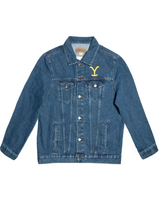 Yellowstone Dutton Ranch Y Logo Embroidered Denim Jacket