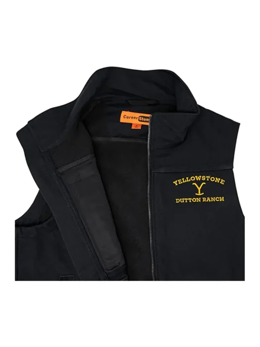 Yellowstone Logo As Seen On Canvas Black Vest