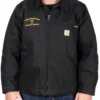 Yellowstone x Carhartt Embroidered Dutton Ranch Black Jacket