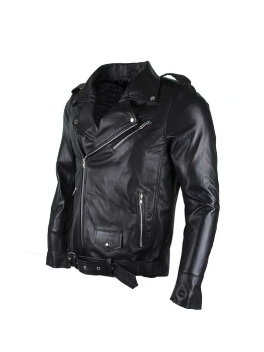 BRANDO BIKER BLACK LEATHER JACKET