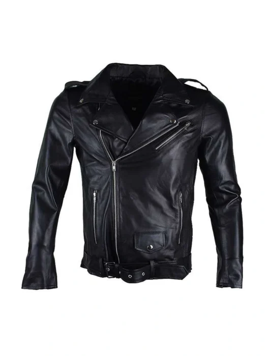 BRANDO BLACK BIKER LEATHER JACKET