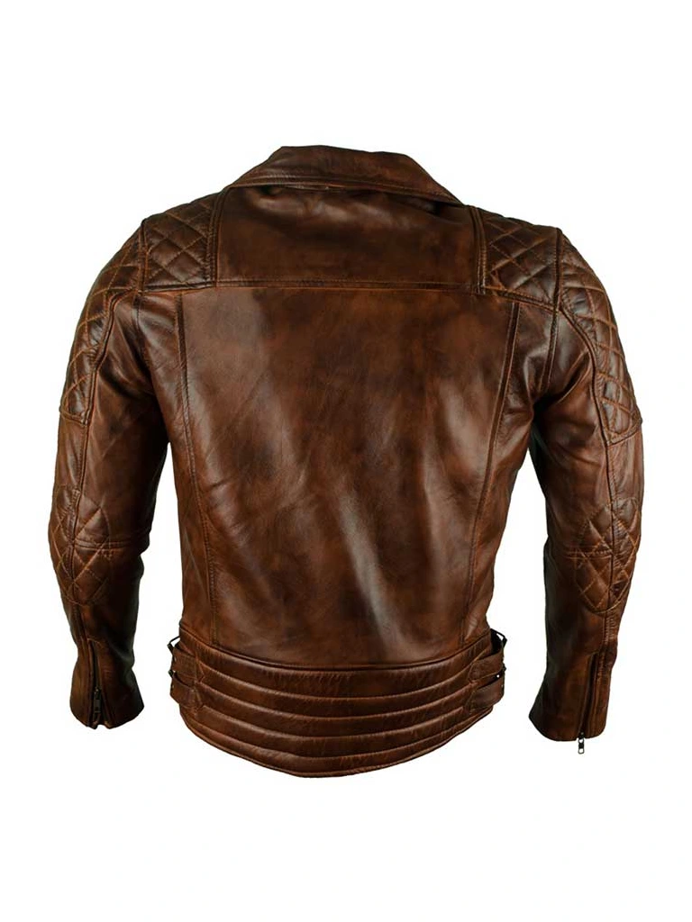 BRANDO BROWN BIKER RETRO LEATHER JACKET